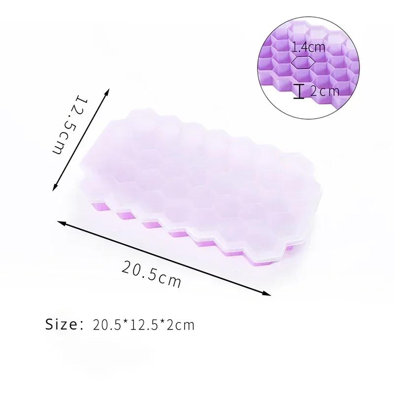 Silicone Ice Cube Mold Trays with Lids Big Square Cube Tray Mold 37 Cube Large-capacity Ice Trays Food Grade Ice Maker  ice mold