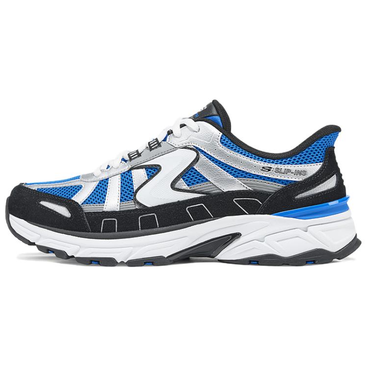 Skechers Sport Удобные Универсальные Низкие Папины Кроссовки Мужские Кроссовки Сине-Серебристые 233153-SLBL 39.5