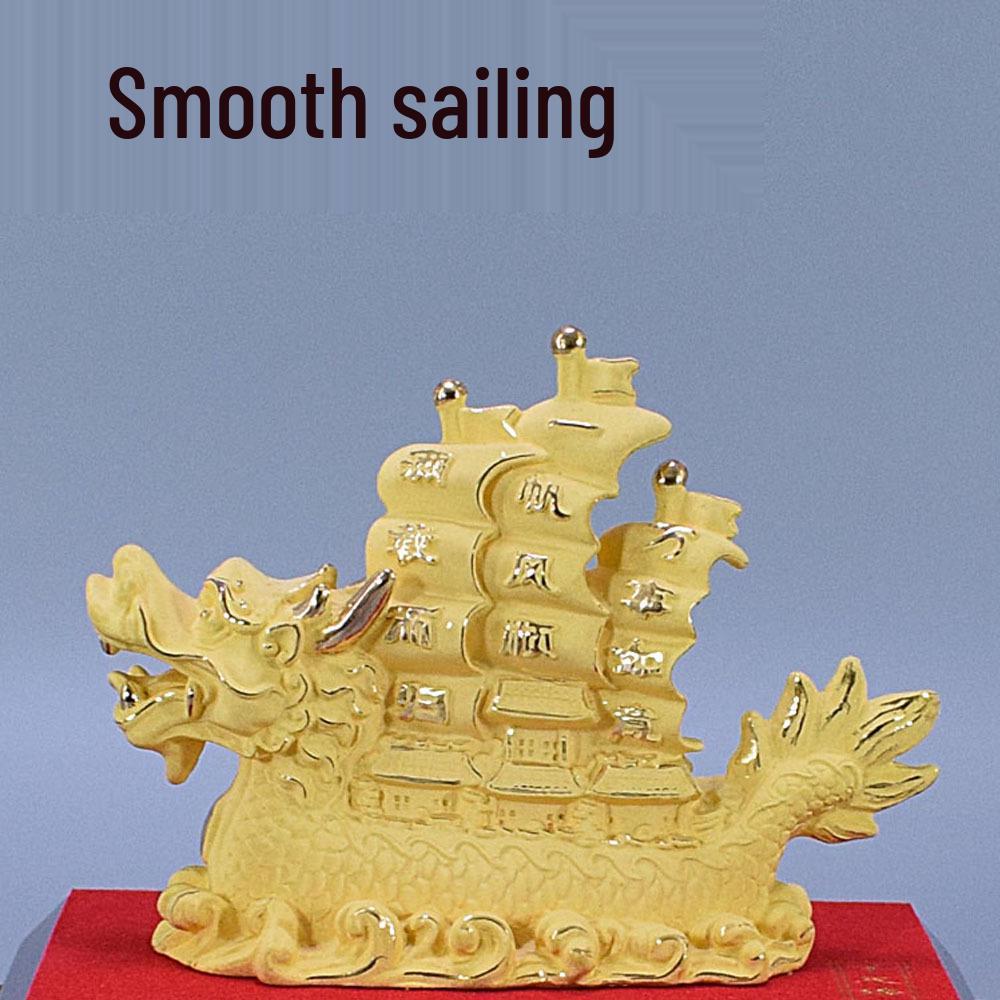 Smooth Sailing Dragon Boat Ornament - Perfect for Office or Home Decor, Corporate Gifts, and Housewarming Ceremonies H1017