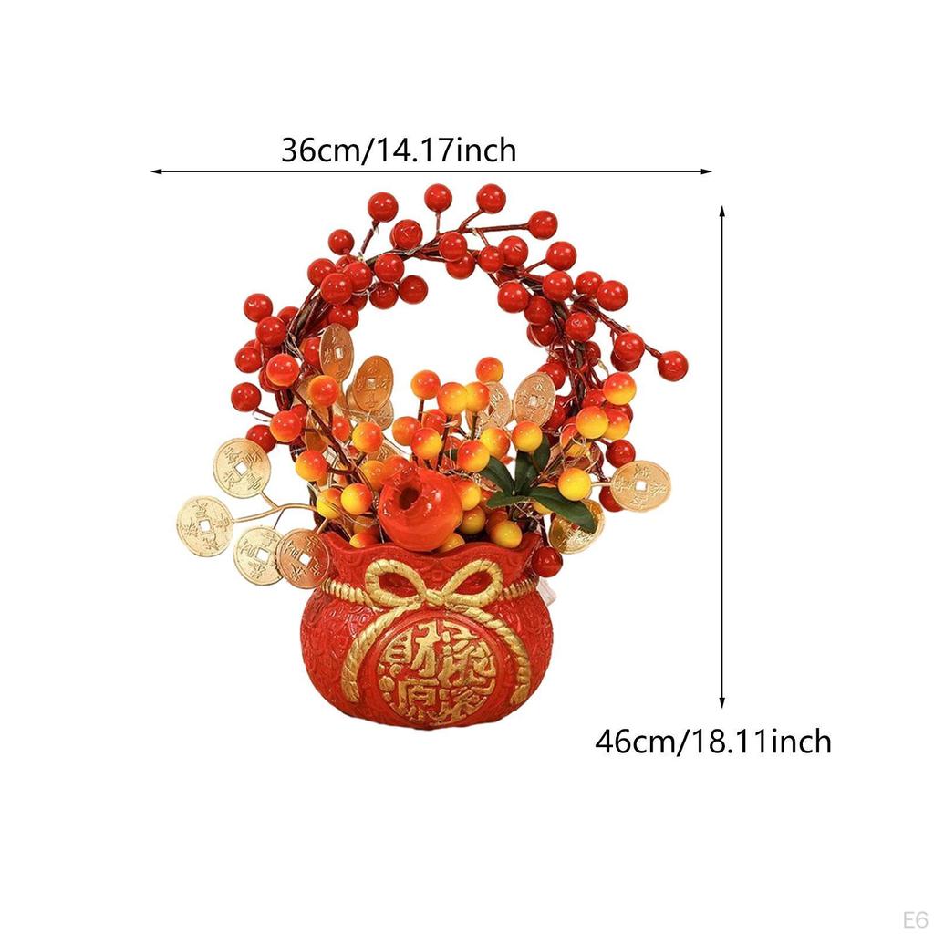 Chinese Year Feng Shui Blessing Bag Vase Decor Blessed Statue Decorative Handmade Planter