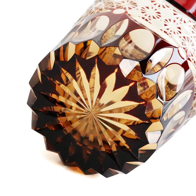 Jinzhi Japanisches Edo-Schliff handgeschnitztes Kristallglas Whiskey Weinglas Riwei Dawning Nische Locke-Glas