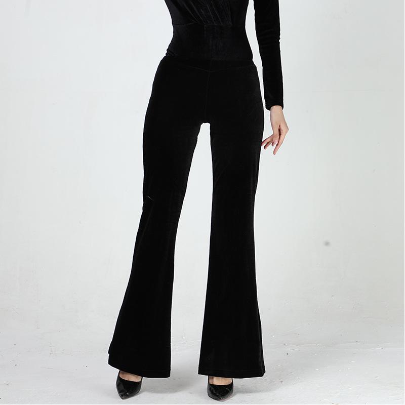 Women's Elegant Gold Velvet Slimming Practice Set for Autumn/Winter