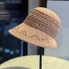 Knitted Hollow Fisherman's Hat Children's Spring and Summer New Breathable Sunshade Sunscreen Hat Hand-woven Basin Hat