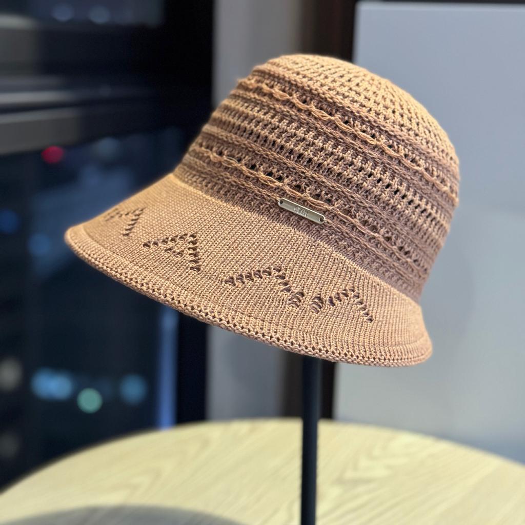Knitted Hollow Fisherman's Hat Children's Spring and Summer New Breathable Sunshade Sunscreen Hat Hand-woven Basin Hat