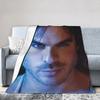Ian Somerhalder Blankets Fleece Autumn/Winter Damon Salvatore Cat Multi-function Warm Throw Blanket for Bed Car Bedspreads
