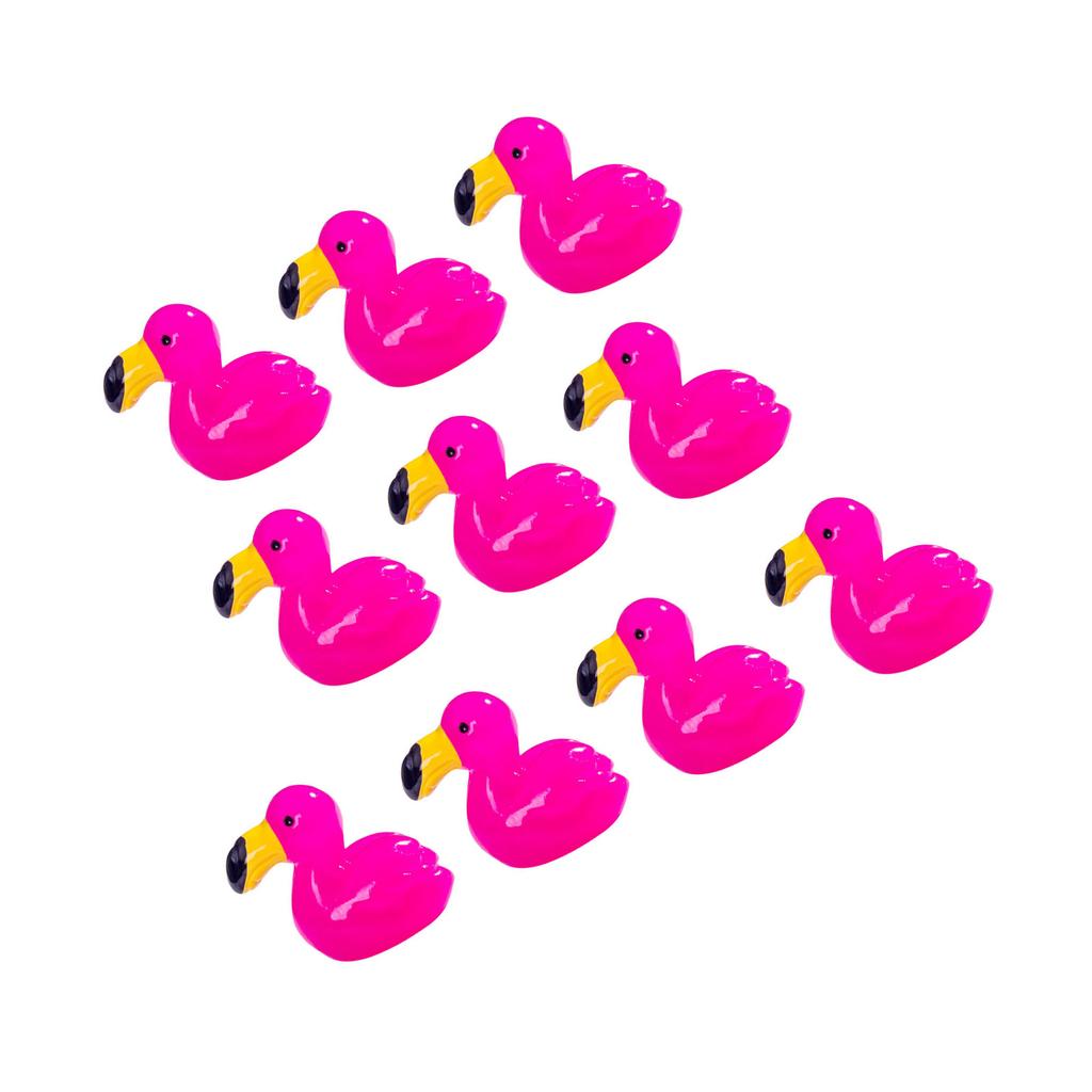 Miniature Flamingo Duck Ornaments 10Pieces Colorful Resins Ducks Figures for Garden Landscape and Aquarium Decoration