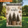 Hello Winter Scene Single Sided Polyester , Holiday Garden Flag - Single-Sided, Polyester, Outdoor Yard Decor