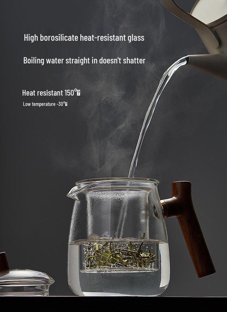 Thickened Glass Teapot Set with High-Temperature Resistant Infuser for Flower Tea