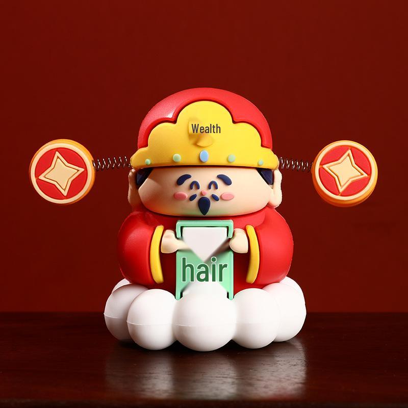 Creative God of Wealth Statue - New Year Decoration for Office, Car, or Desktop Gift