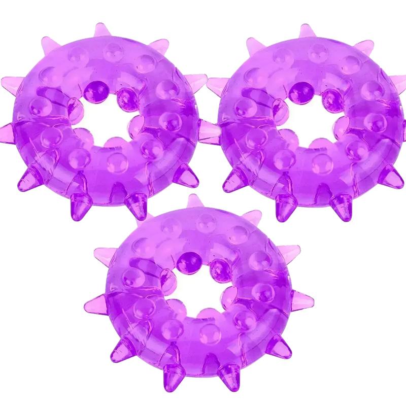 Male Cockring TPE Soft Time-delay Ring Snowflake Shape Masturbator Flexible TPE Erection Ring Adults Sex Toy for Men Lock Ring