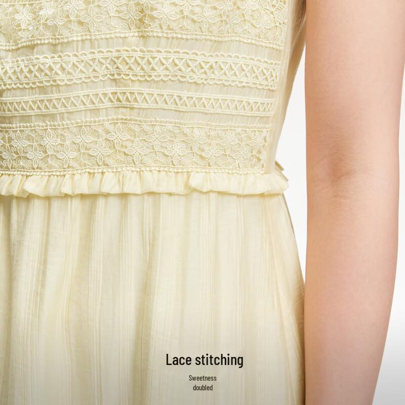 VEROMODA Women's Lace-Patch A-Line Long Dress