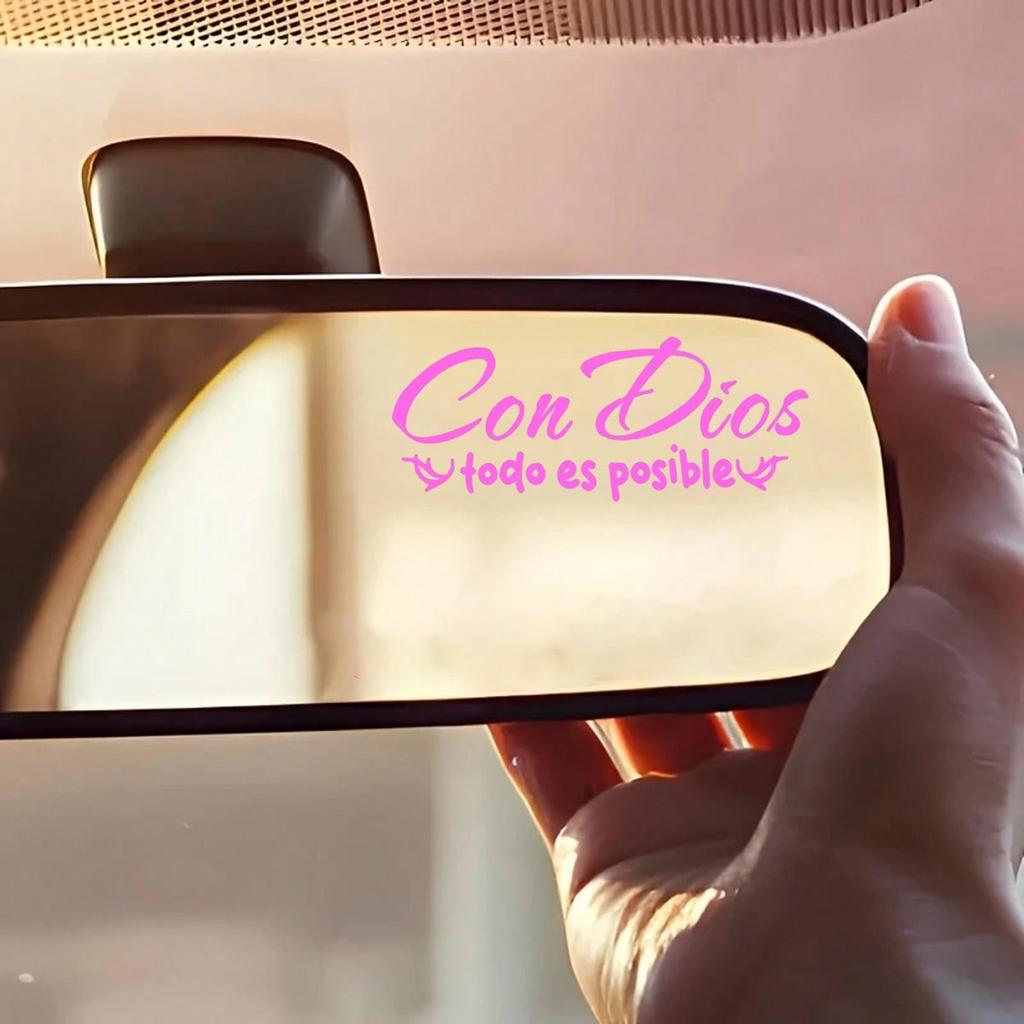 "Where There Is A God, Everything Is Possible" Rearview Mirror Stickers, Special Stickers for Rearview Mirrors - Ideal Gifts