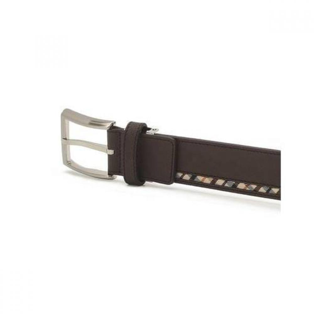 Daks Brown Check Line Calfskin Bi Adjustable Belt Dbbe4f202w3
