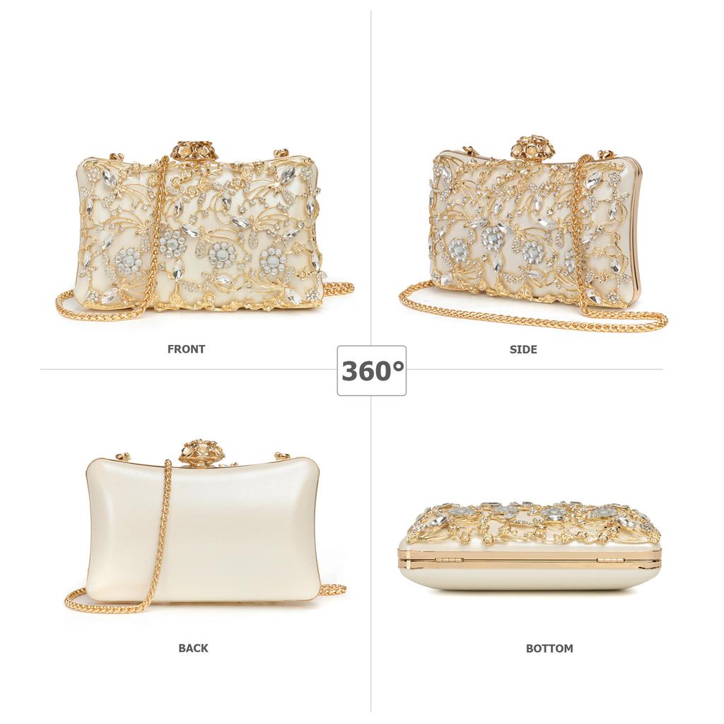 Evening Bag Clutch Purses For Women Rhinestones Purse Sparkling Party Shoulder Handbag Wedding Bag With Chain