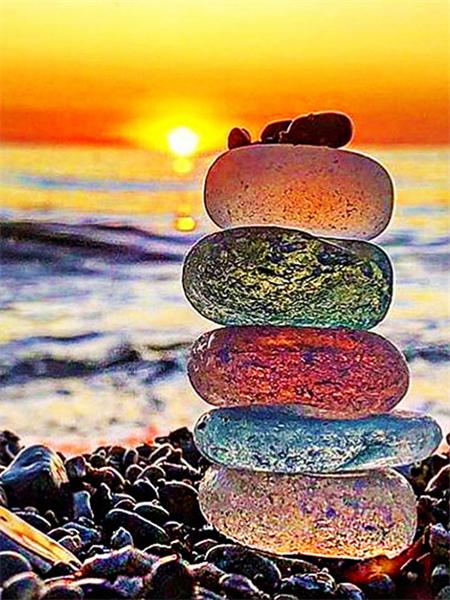 5D Diamond Painting New Arrivals Seaside Bubble Home Decor Full Square Round Embroidery Mosaic Beach Landscape Wall Art