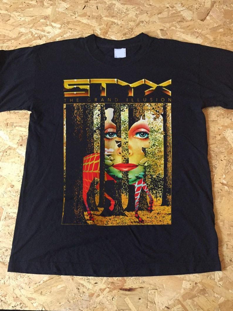 Styx band classic style unisex cotton black t-shirt QT7858 M