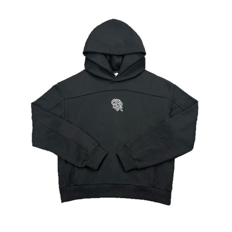 Mertra Patchwork Doppelhut Fleecegefütterter Hoodie & Lässige Hose Set für Damen und Herren - Herbst High Street Stil