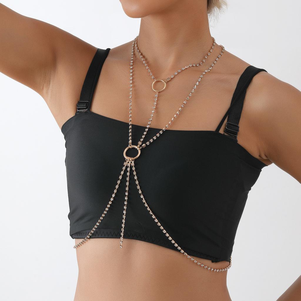 Sexy beach feng shui diamond bra chain clothing, street claw chain, nightclub chest body chain