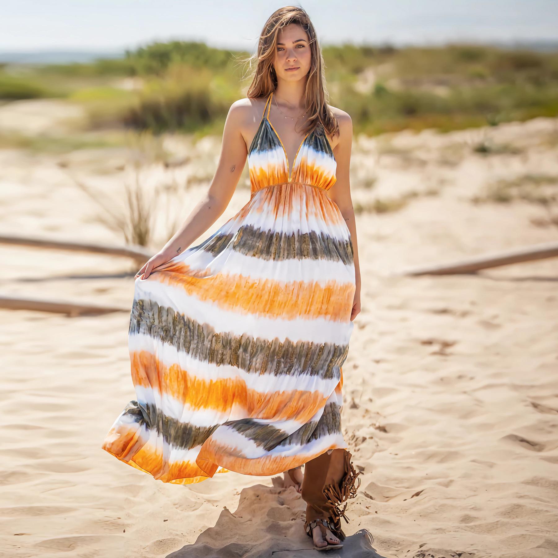 

GMXIA Женские модные летние весенние свободные повседневные платья без рукавов с v-образным вырезом XXL жёлтый