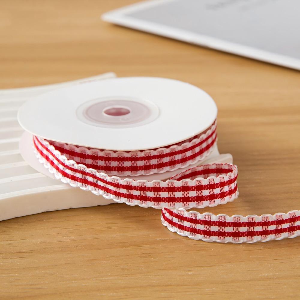 

Creative 10 Yard Plaid Ribbon Gift Wrapping Bouquets Reusable Roll of Satin Ribbon 1CM Easy Cut DIY Decor Party Decoration L