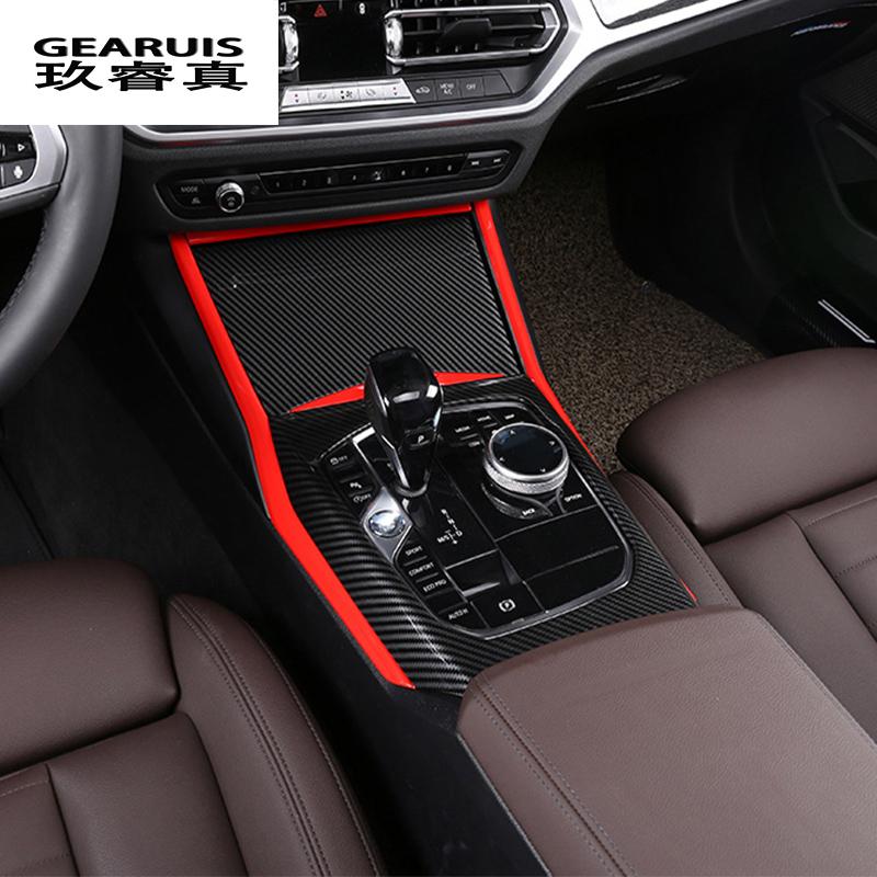 Auto Styling Carbon Faser Verstauen Aufräumen Armlehne Box Schützen Aufkleber Abdeckungen Für BMW 3 Serise G20 G28 Innen Auto