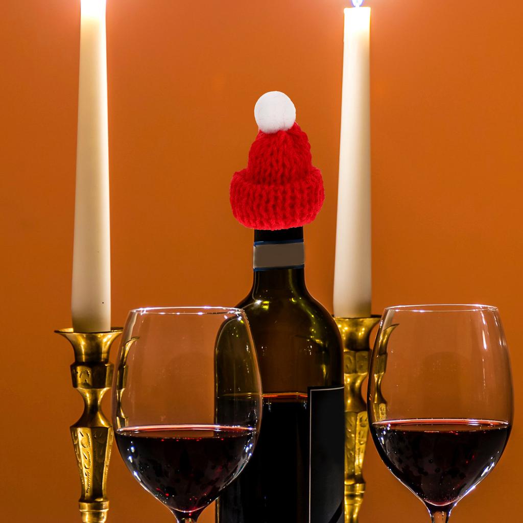 24Pcs Mini Christmas Hats Miniature Hats for Wine Bottle Decor Christmas Tree Ornament DIY Craft Supplies Festive Party