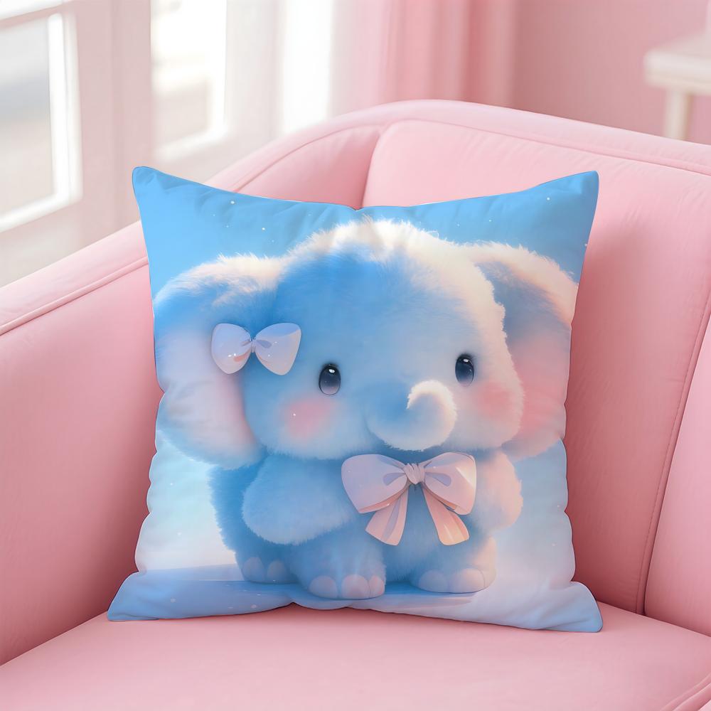 Cute Cured Animals Pictures Lovely Art Cushion Cover Pillowcase Short Plush Invisible Zipper Room Sofa Cushion Cover