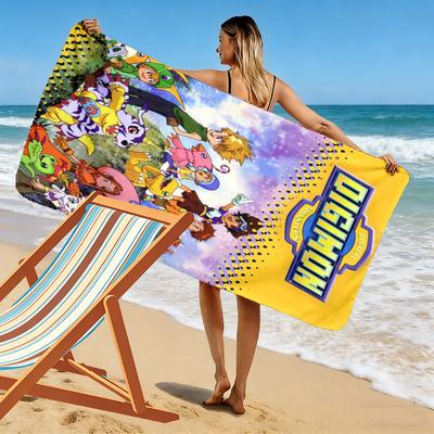 Digimon 2D Flat Print Beach Towel, Large Soft Quick Dry Towel for Beach Camping Swimming.NSTJ0928513