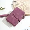 Women's Frosted Texture Wallet: Multi-slot, Snap Button, Zippered Coin Purse