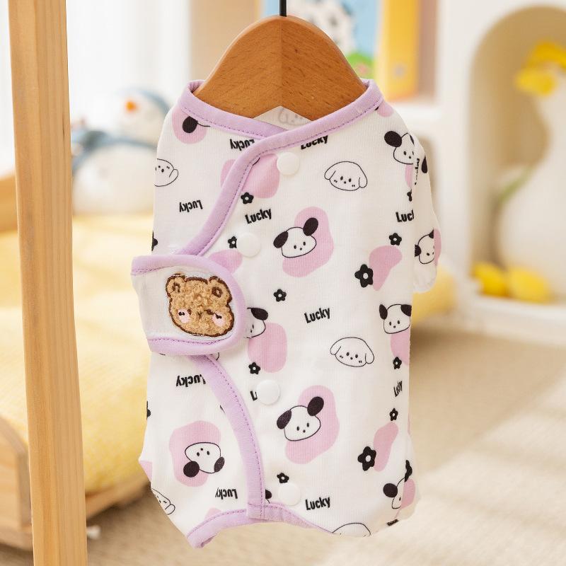 Bear sticker autumn and winter warm cat dog clothes Bigbear puppy hairless cat belly four-legged clothing pet clothing