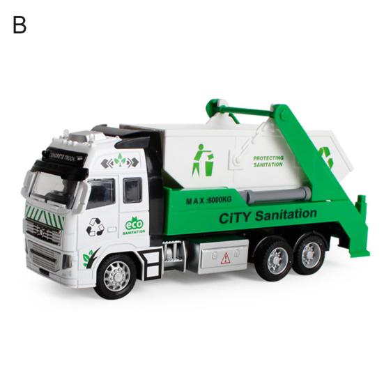 Kids Toy Car Pull Back Alloy Vehicle Model Engineering Garbage Sanitation Truck