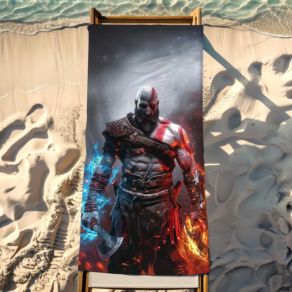 Game G-God Of War Towel Beach Shower Bath Travel Lightweight Skin Friendly for Pool Camping Cruise Summer