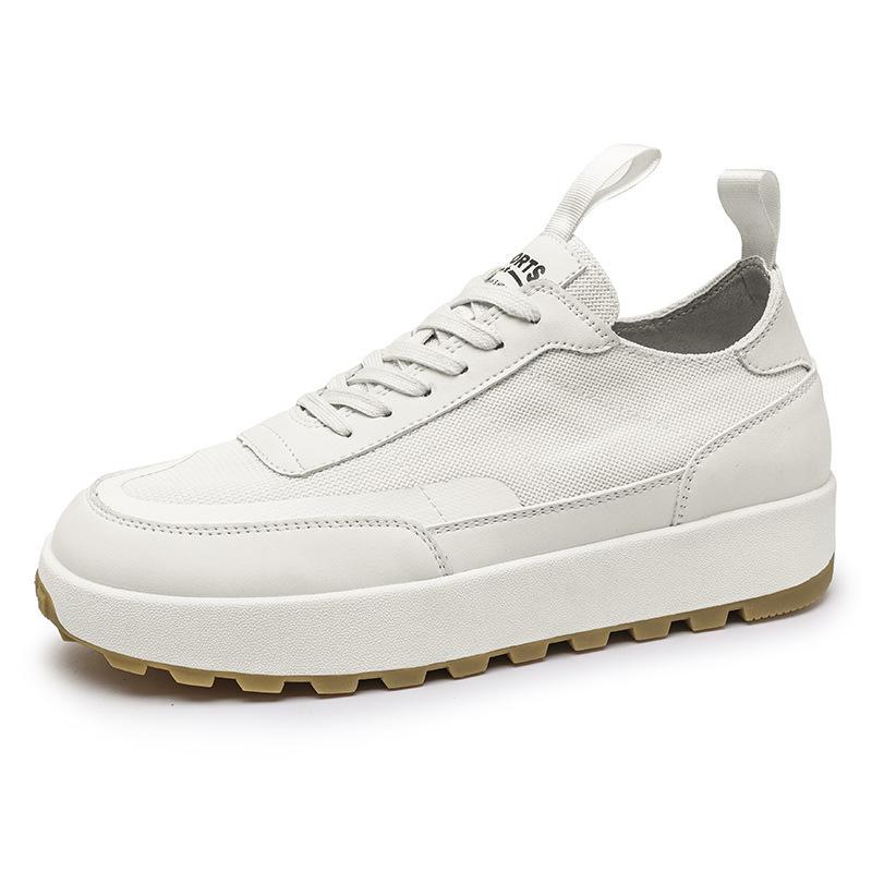 

2025 new flying woven shoes, summer breathable men s shoes, sports and leisure board shoes, thick-soled Korean version of trendy little white shoes 44