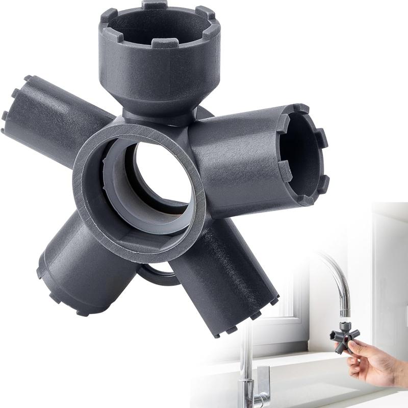 2 Pcs ABS 10 in 1 Faucet Aerators Removal Tool,Universal Faucet Key Aerator Remover Fits M16.5 M18.5 M21.5 M22 M24 M28,Aerators Removal Tool for Hidde Pack of 2