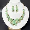 1 Set Multicolor Flowers Crystal Jewelry Set Enamel Pearl Necklace Earrings Set Exquisite Luxury Bridal Jewelry Set Banquet