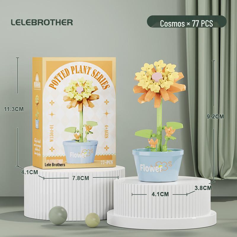 Compatible LEGO Flower Basket & Succulent Building Kit - Educational Toy & Valentine's Teacher Gift