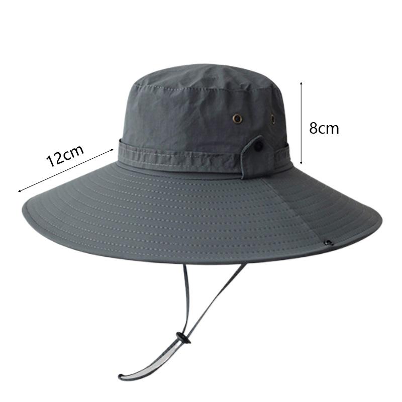 Summer Large Wide Brim Men Women Fisherman Hat Outdoor Waterproof UV Protection Sun Cap Hiking Fishing Climbing Bucket Hats