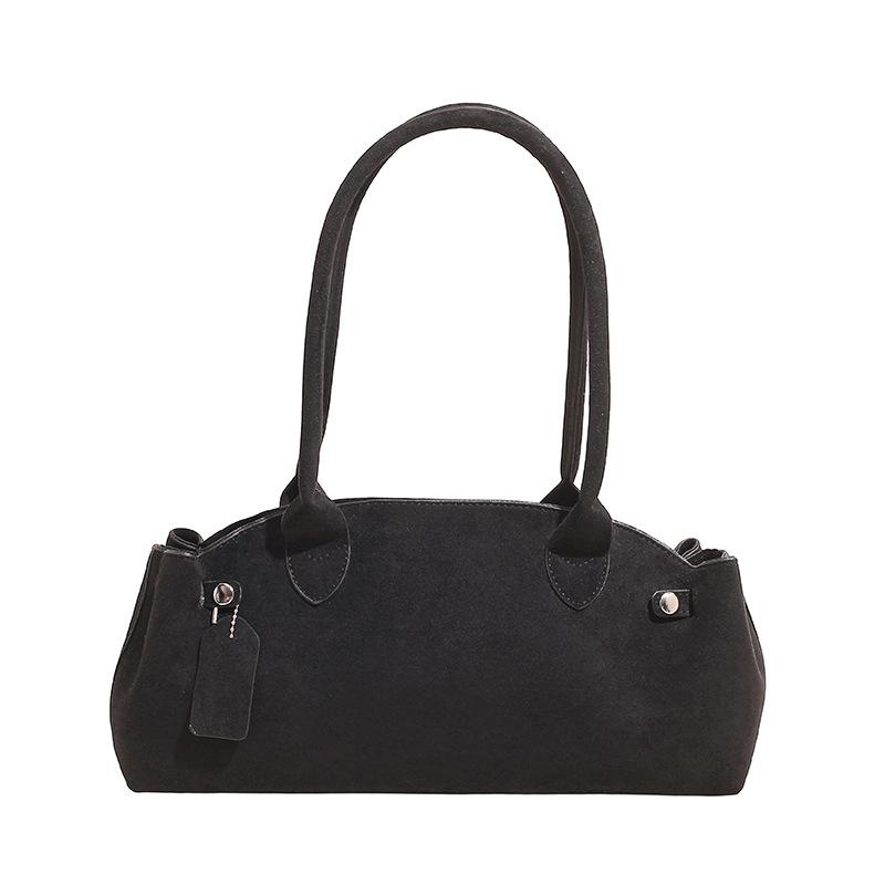Premium texture suede underarm bag women's shoulder bag versatile fashion niche design baguette bag