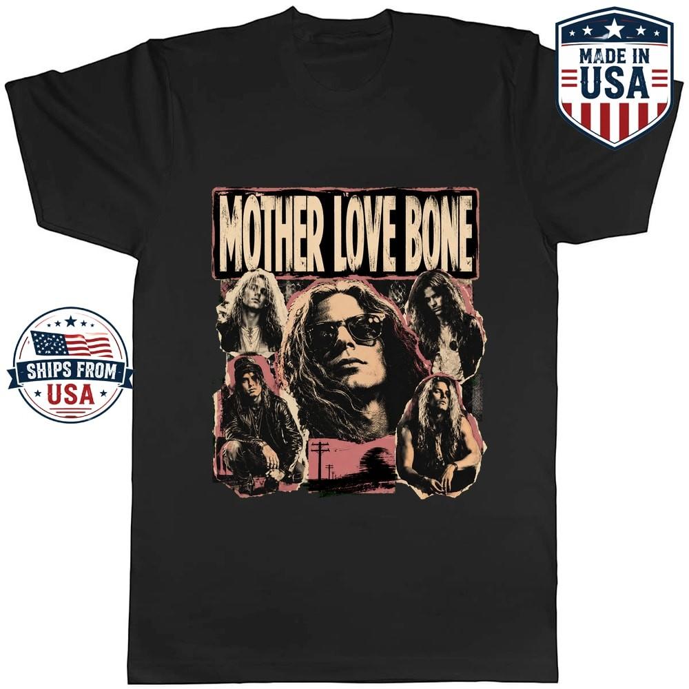 Mother Love Bone Rock Band Collage Graphic T-Shirt