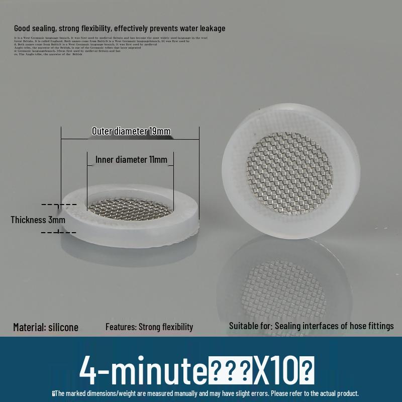 4-Minute Water Heater Seal: Silicone and Rubber Gaskets for Shower, 6-Point Inlet Pipe, 1-Inch Water Meter