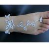 Women Lucky Clover Rhinestone Anklet Barefoot Sandals Beach Foot Chain Jewelry Accessory Circumference 8+4cm