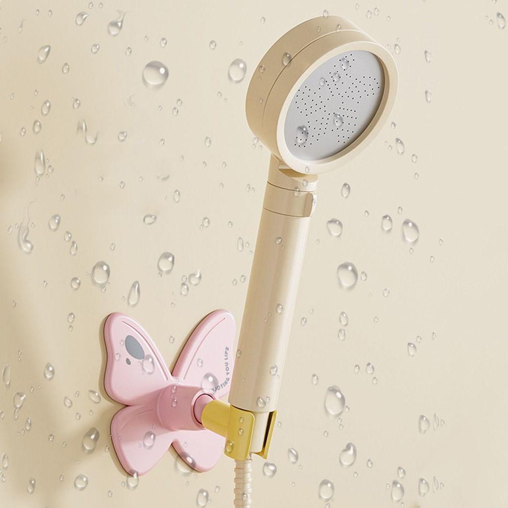 360° Adjustable Creative Shower Head Bracket Butterfly Shape Shower Hanging Rack Bathroom Supplies