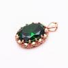 Exquisite Color Gold Inlaid Greenstone Egg Surface Necklace Russian Purple Gold Luxury Personalized 585-Plated Rose Gold Pendant