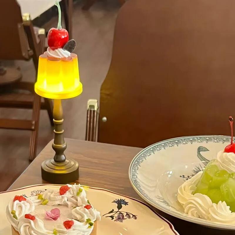 LED Bedroom Table Lamp With Battery Retro Pudding Night Light Desktop Decor Bedside SleepSuitable For Gift