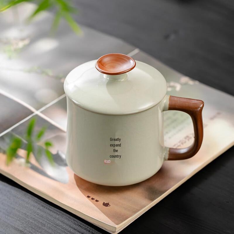 De ou Ru Kiln Tea-Water Separation Ceramic Office Cup Set