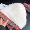 Women Hat Patchwork Color Elastic Design Knitted Winter Hat Ear Protection Thickened Warm Windproof Hat Outdoor Activities Accessory