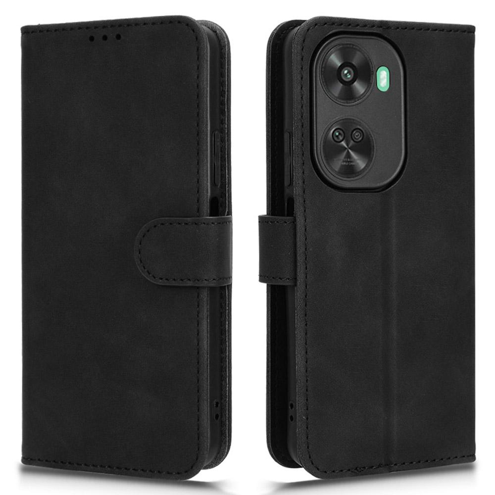 

For Huawei Huawei nova 11 SE/nova 12 SE 4G Case TPU+PU Leather Skin-touch Stand Phone Cover Black