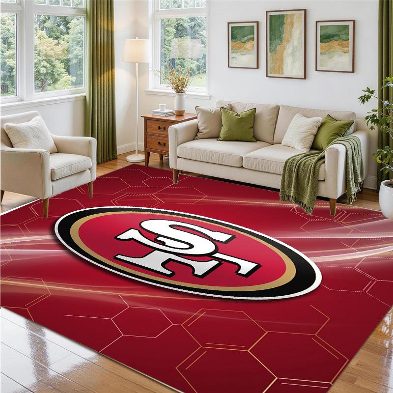 San Francisco 49ers Design Kristall-Samt-Teppich Weiche Dekorationsmatte für Schlafzimmer Eingang