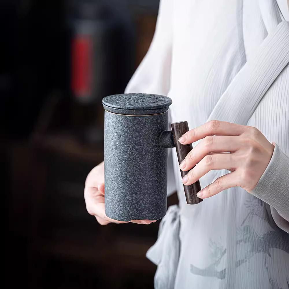 Douyin Same Ceramic Cup Tea Separation Teachers' Day Gift Practical Business Gift Engraving