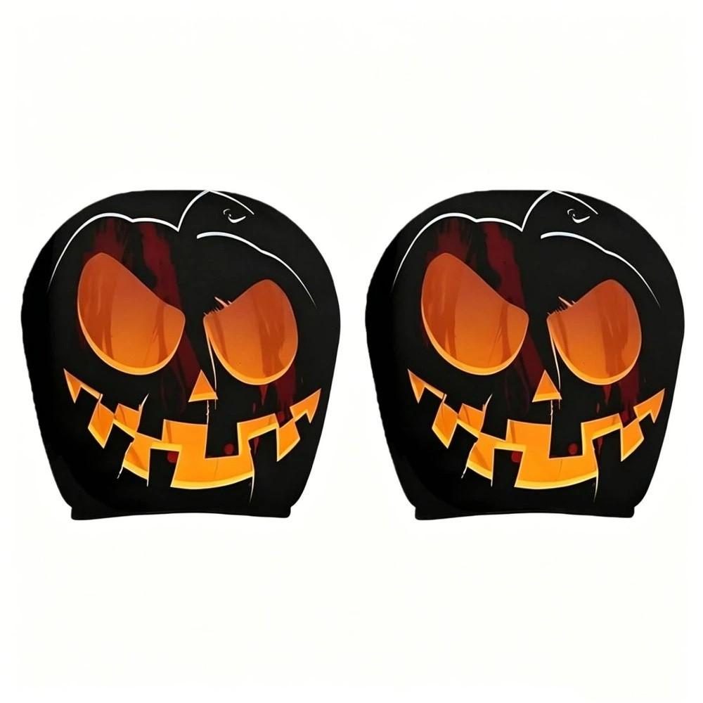 2Pcs Elastic Spooky Face Auto Headrest Sleeve Soft Comfortable Auto Headrest Wrap  Travel